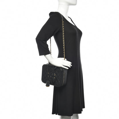 Chanel Caviar Quilted Medium CC Filigree Vanity Case Black 2 of 12