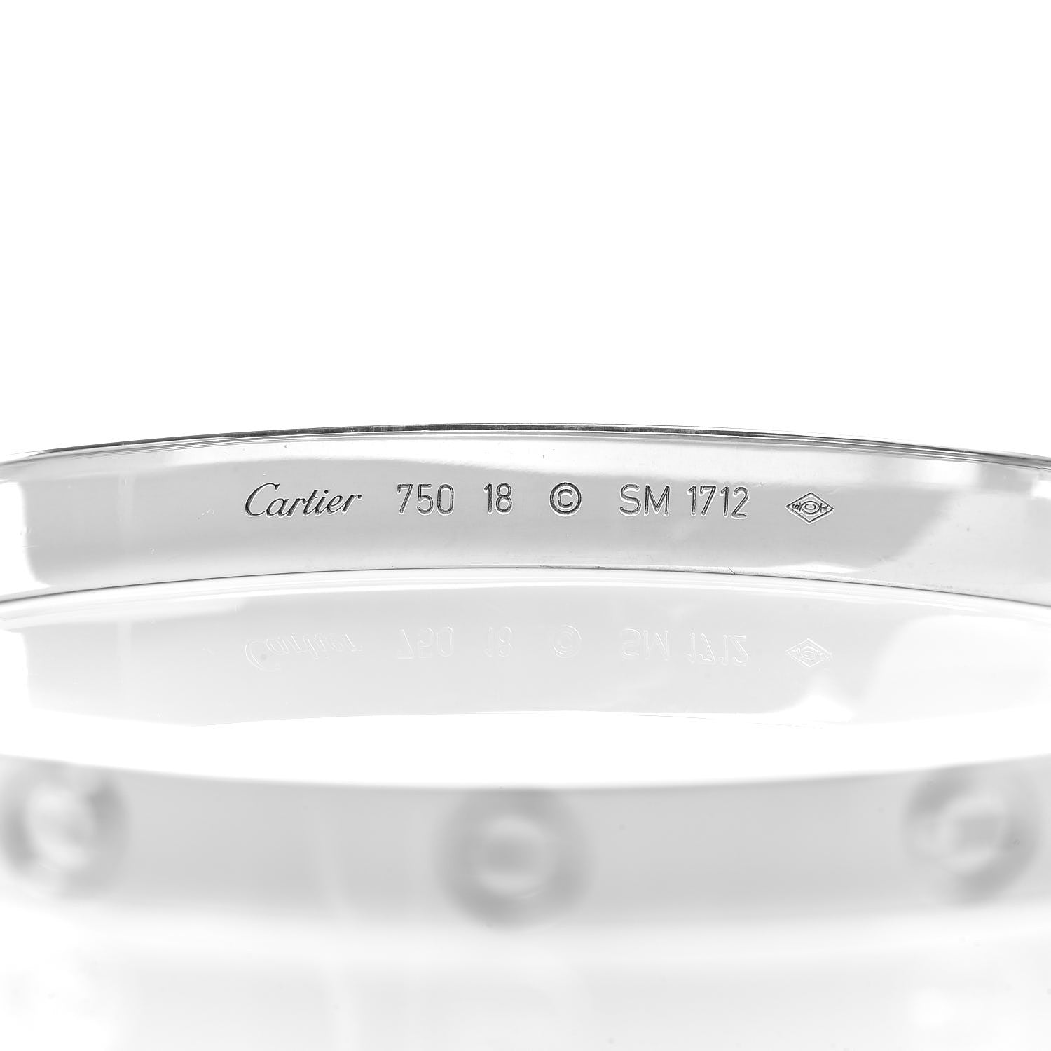 Cartier 18K White Gold LOVE Bracelet 18 4 of 6