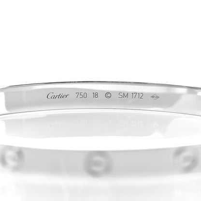 Cartier 18K White Gold LOVE Bracelet 18 4 of 6