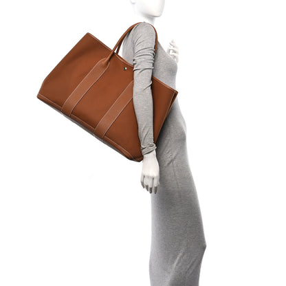 Hermes Toile Militaire Negonda Garden Party Voyage 49 GM Gold Fauve 2 of 9