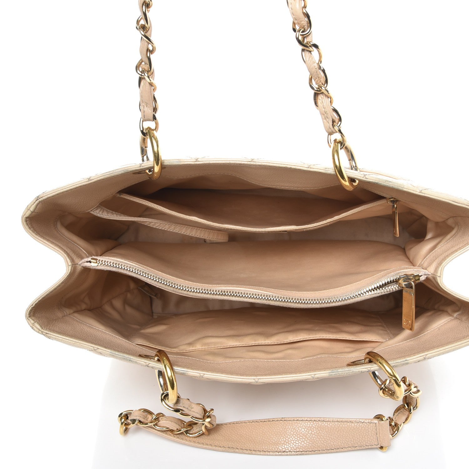 Chanel Caviar Quilted Grand Shopping Tote GST Beige 5 of 19