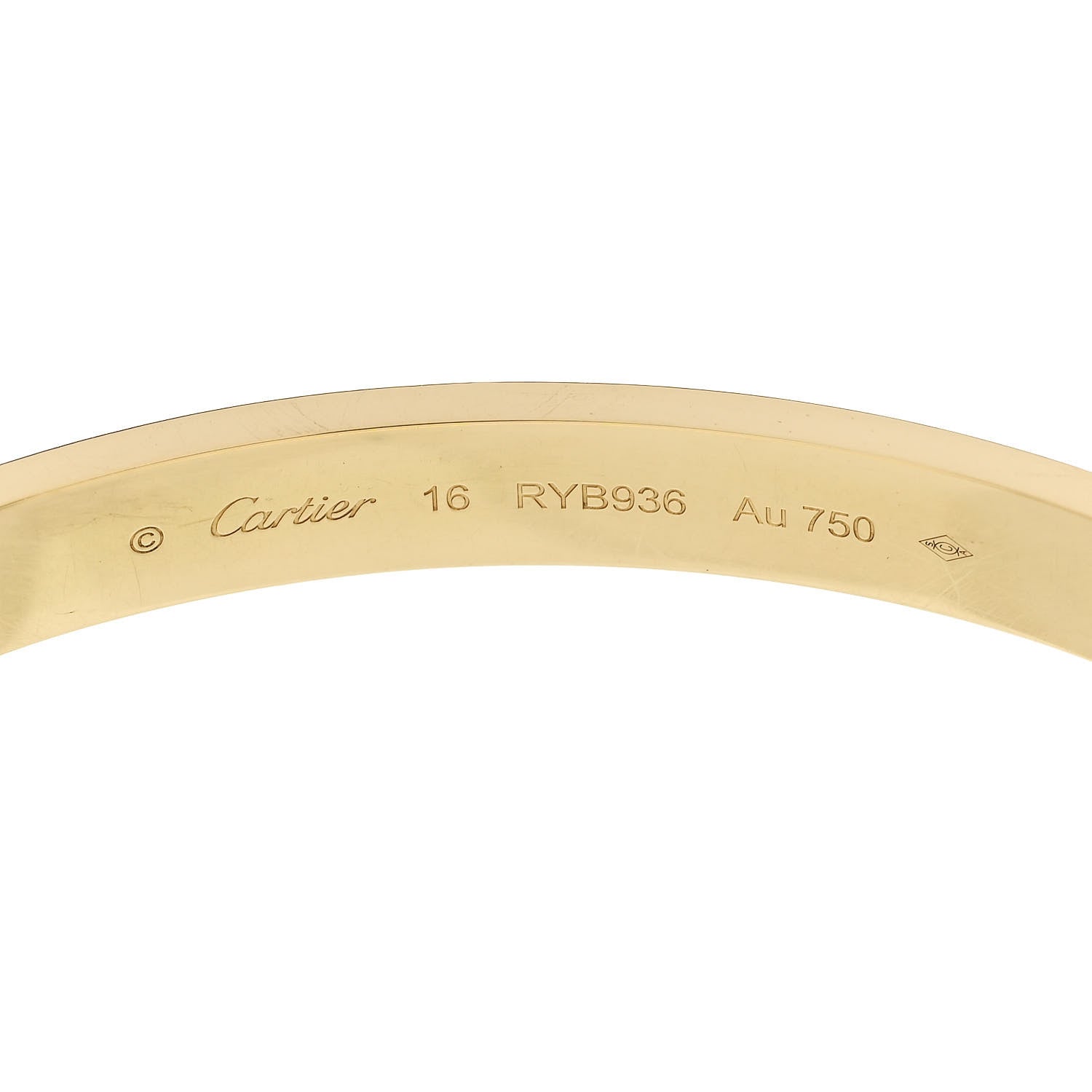 Cartier 18K Yellow Gold LOVE Bracelet 16 6 of 9