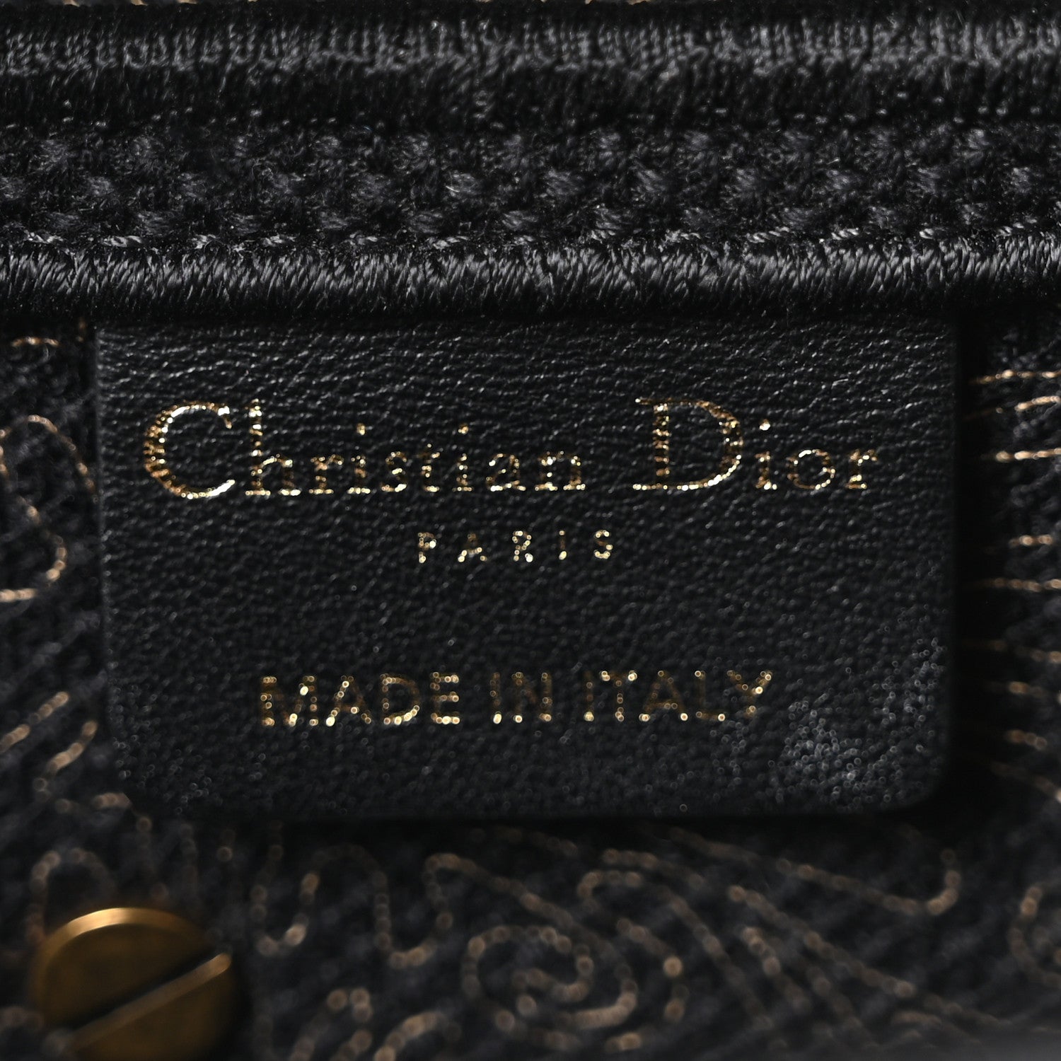 Christian Dior Canvas Embroidered Ornamental Cornely Saddle Bag Black Beige 6 of 11