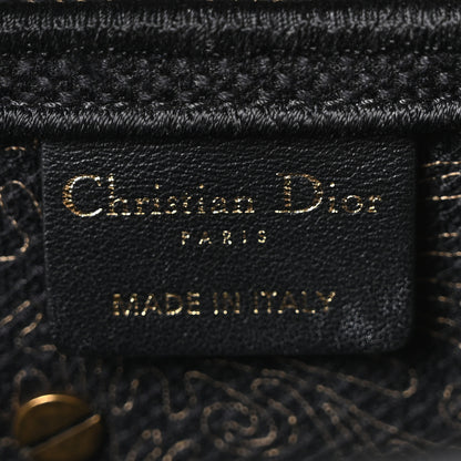 Christian Dior Canvas Embroidered Ornamental Cornely Saddle Bag Black Beige 6 of 11
