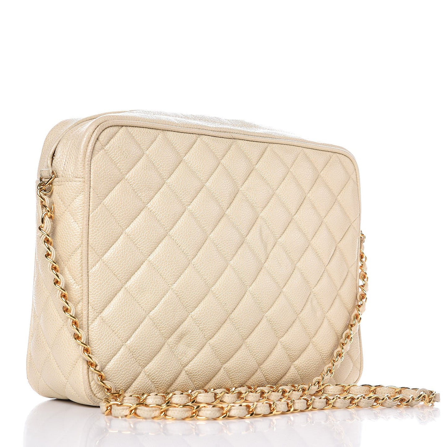 Caviar Quilted Camera Case Beige Clair