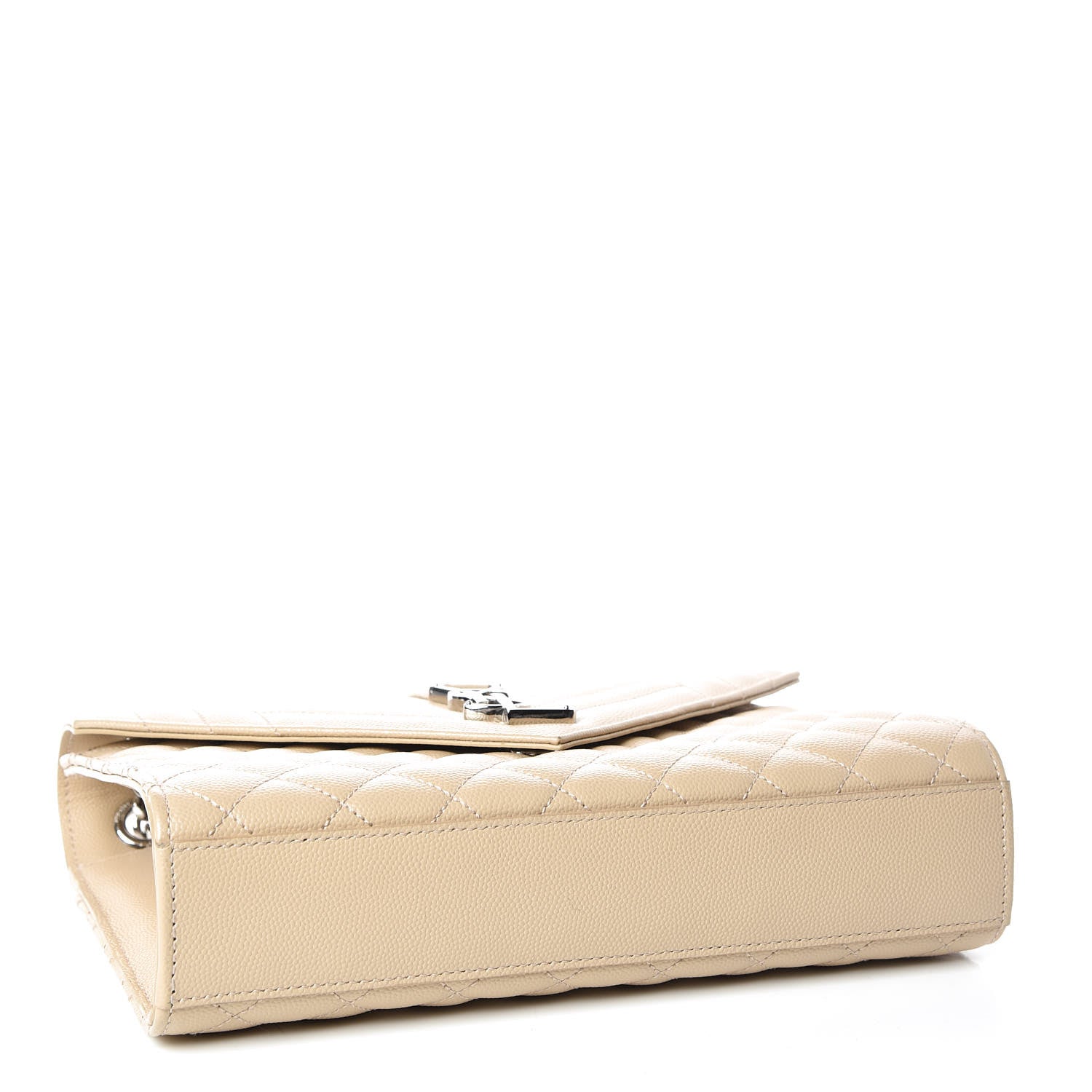 Saint Laurent Grain De Poudre Textured Mixed Matelasse Medium Triquilt Monogram Satchel Nude Powder 4 of 10