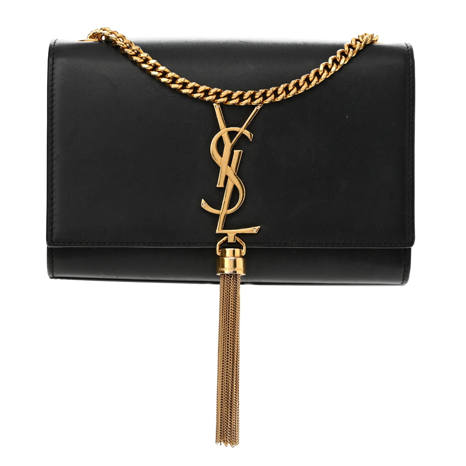 Saint Laurent Calfskin Small Classic Monogram Kate Tassel Satchel Black 1 of 11