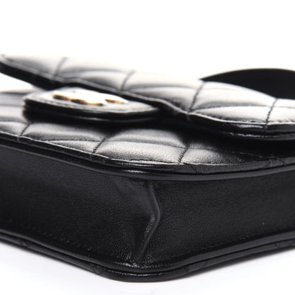 Chanel Lambskin Quilted Top Handle Flap Coin Purse With Chain Black 10 of 12
