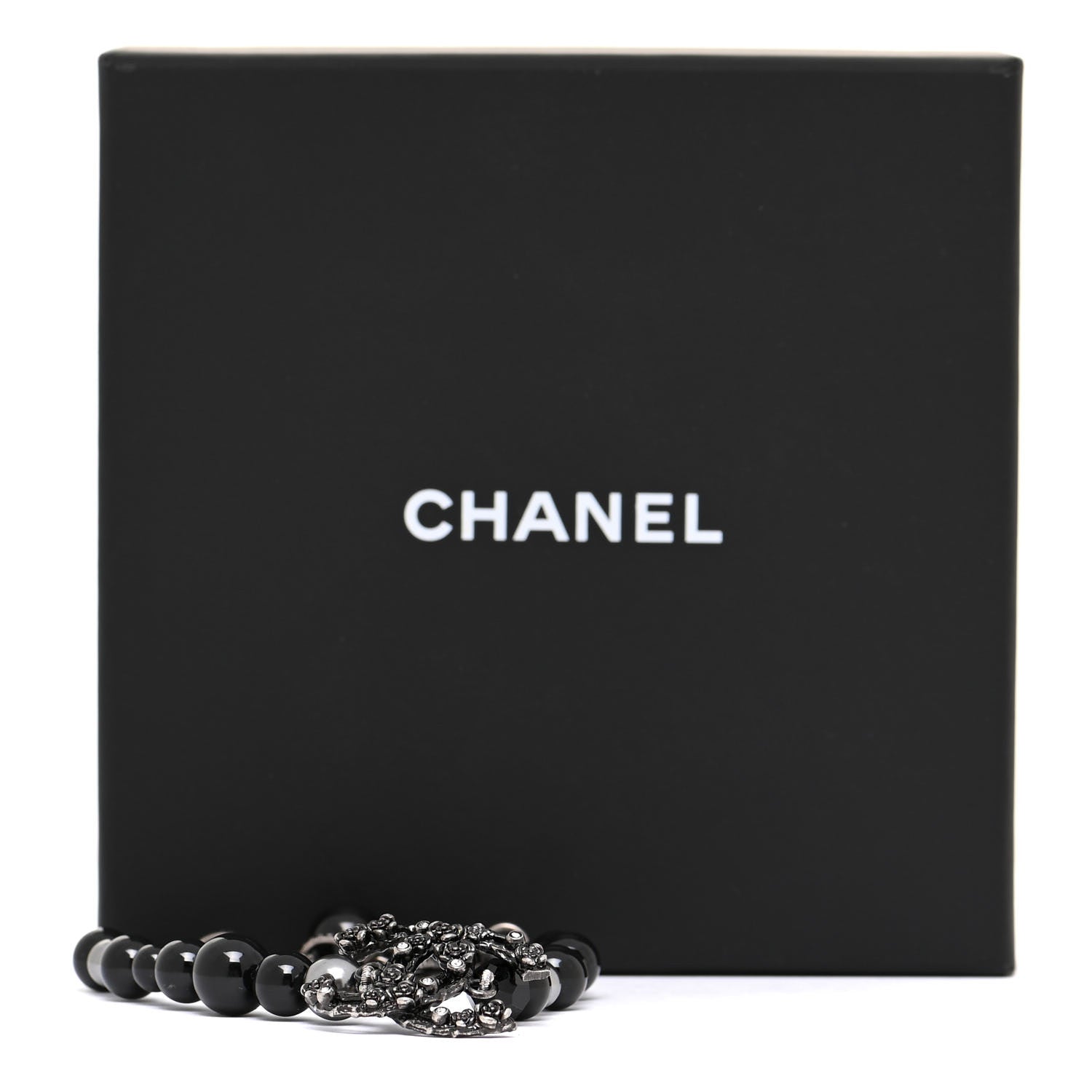 Chanel Beaded CC Bracelet Black 6 of 6