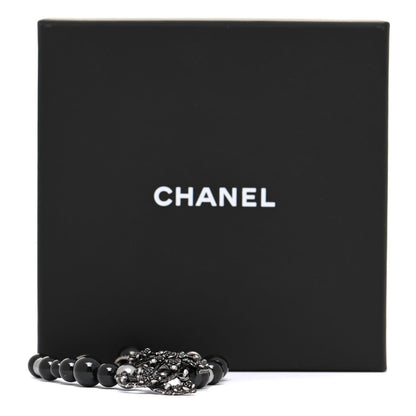 Chanel Beaded CC Bracelet Black 6 of 6