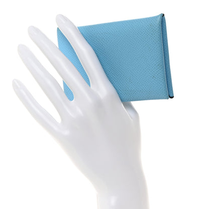 Hermes Epsom Calvi Card Case Celeste 2 of 8