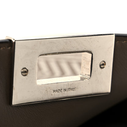Fendi Cuoio Romano Striped Macro FF Bicolor Mini Peekaboo I SEE U Satchel Ghianda 8 of 11
