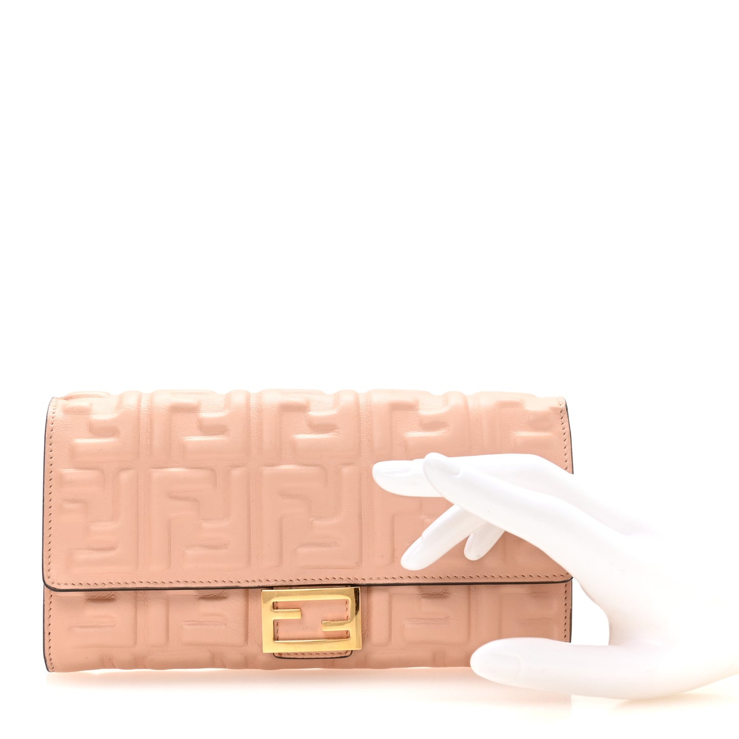 Nappa Matisse FF Embossed Continental Wallet Rose Quarzo
