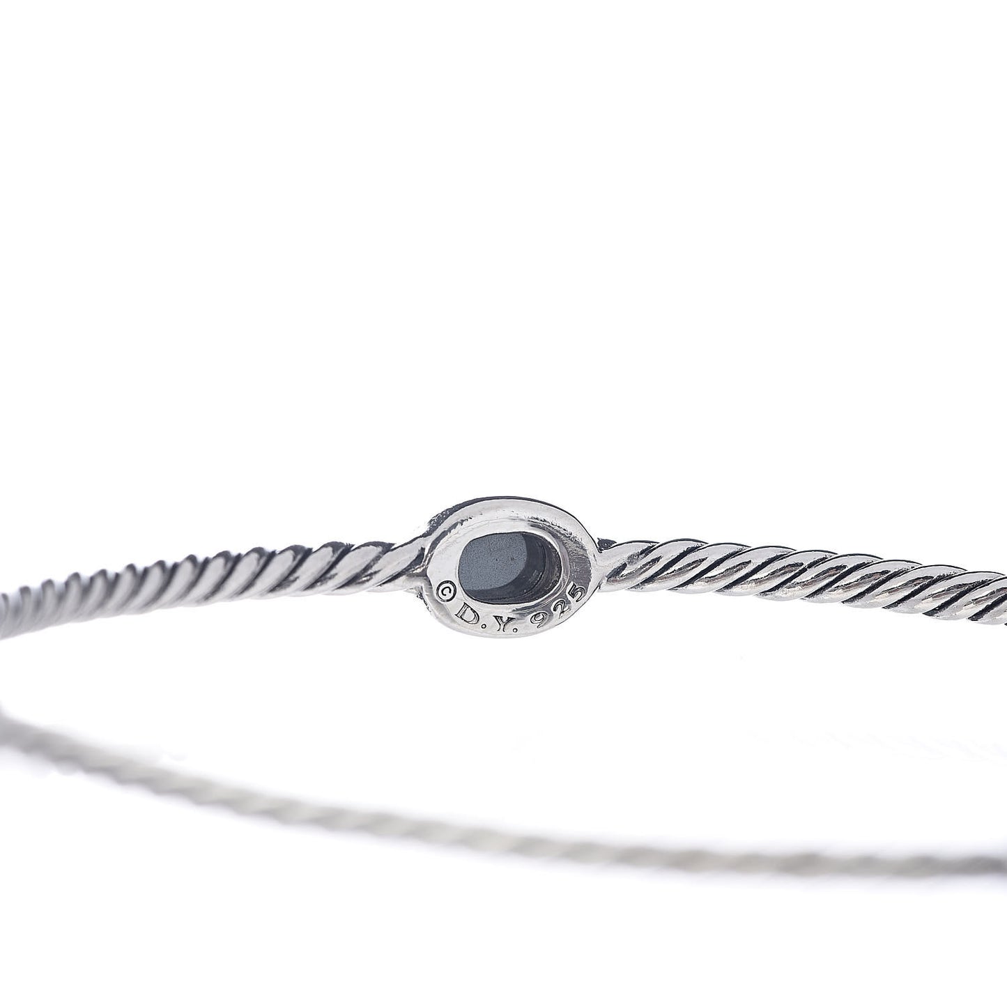 Sterling Silver Hematine Color Classics Cable Bangle Bracelet Set of 2