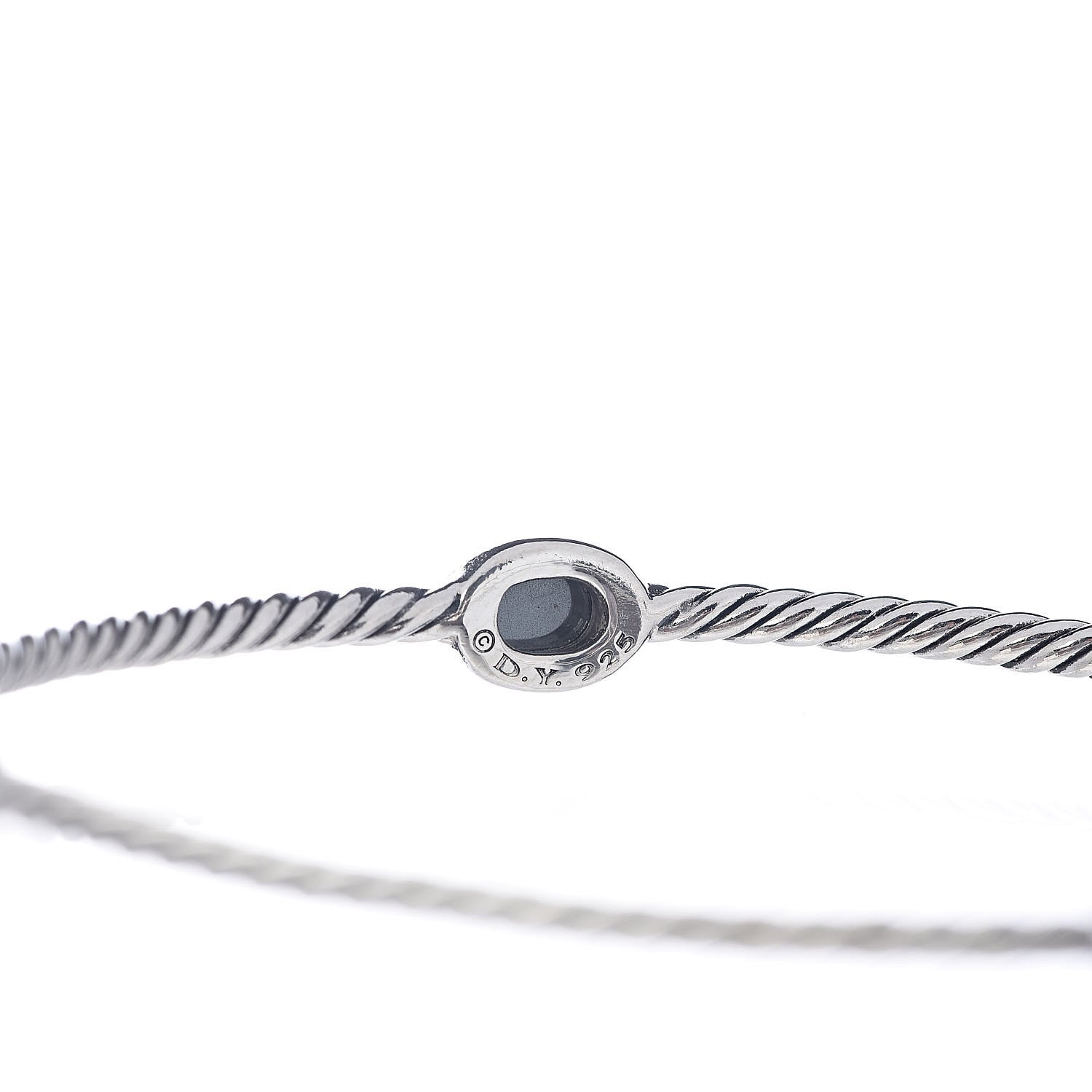 David Yurman Sterling Silver Hematine Color Classics Cable Bangle Bracelet Set of 2 6 of 6