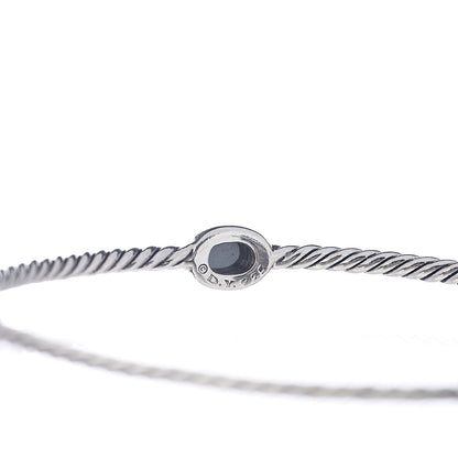 David Yurman Sterling Silver Hematine Color Classics Cable Bangle Bracelet Set of 2 6 of 6