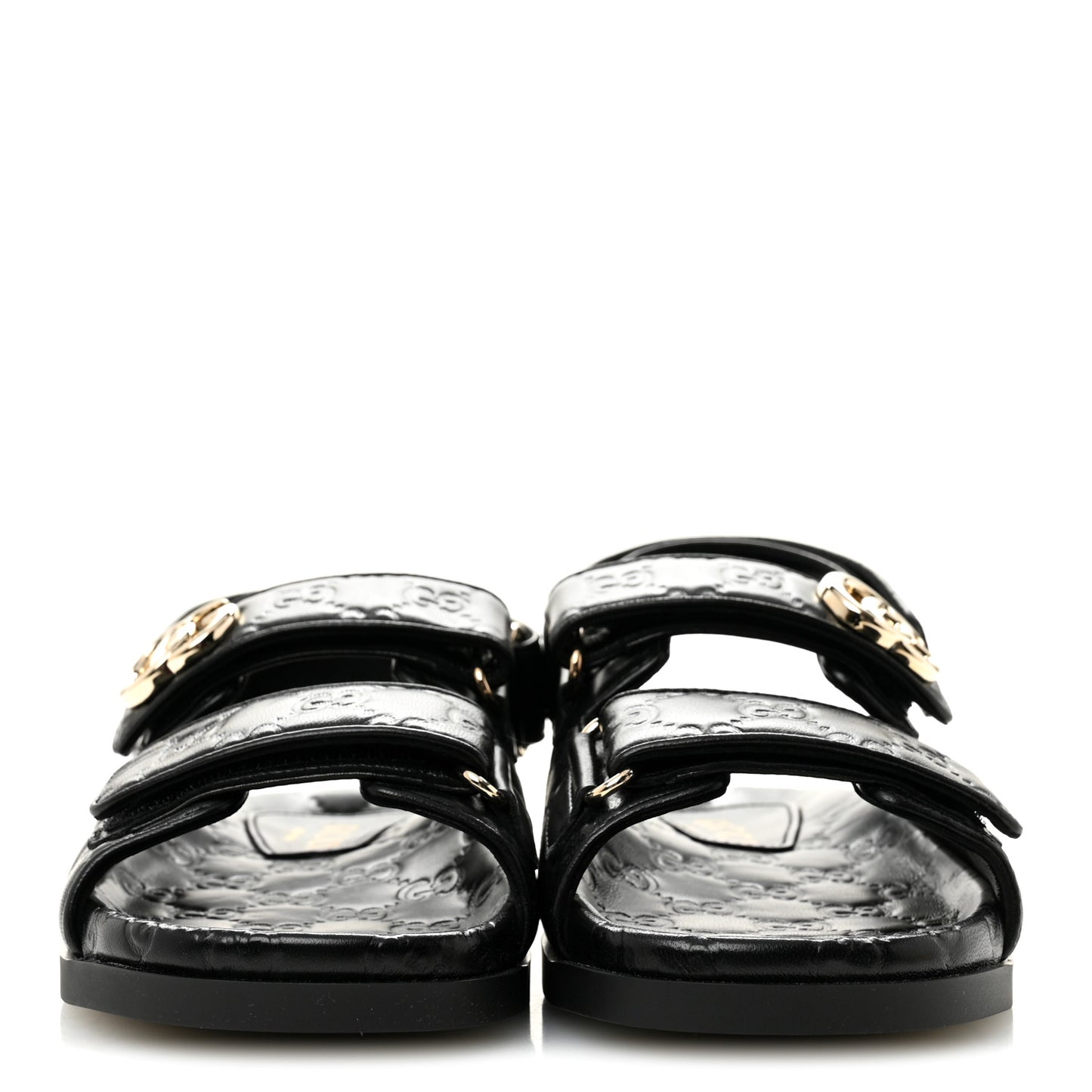 Guccissima GG Embossed Womens Sandals 36 Black