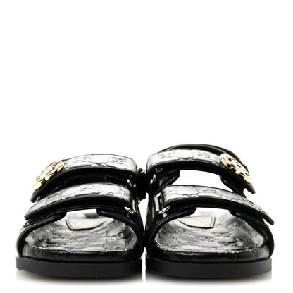 Gucci Guccissima GG Embossed Womens Sandals 36 Black 3 of 10