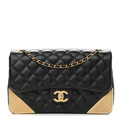 Chanel Calfskin Quilted Rock The Corner Flap Black 2 of 12