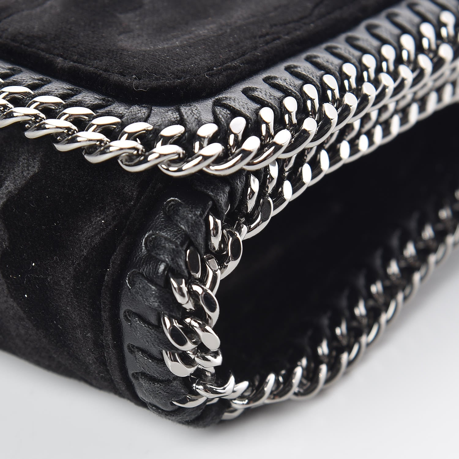 Stella McCartney Velvet Falabella Crossbody Bag Black 6 of 9