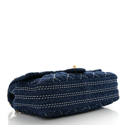 Chanel Denim Quilted Medium Denim Trip Single Flap Blue 4 of 10