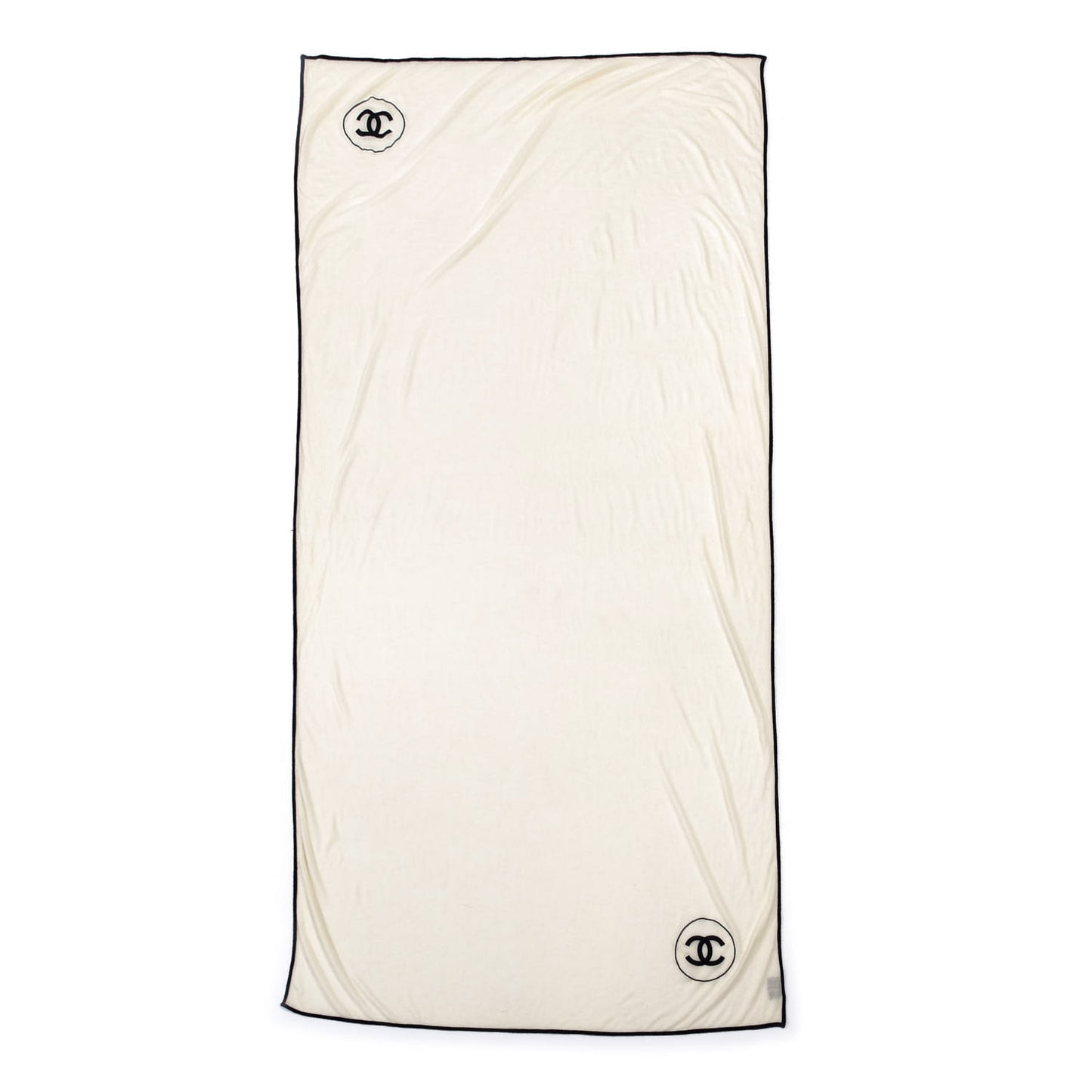 Cashmere Silk CC Scarf White Black