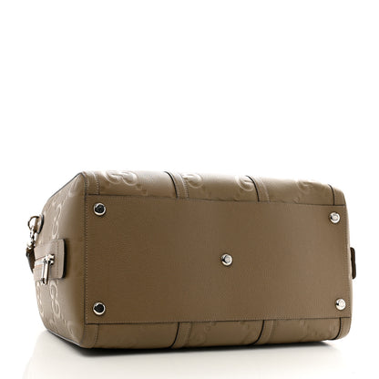 Gucci Piuma Calfskin Jumbo GG Embossed Large Duffle Bag Good Taupe 3 of 10