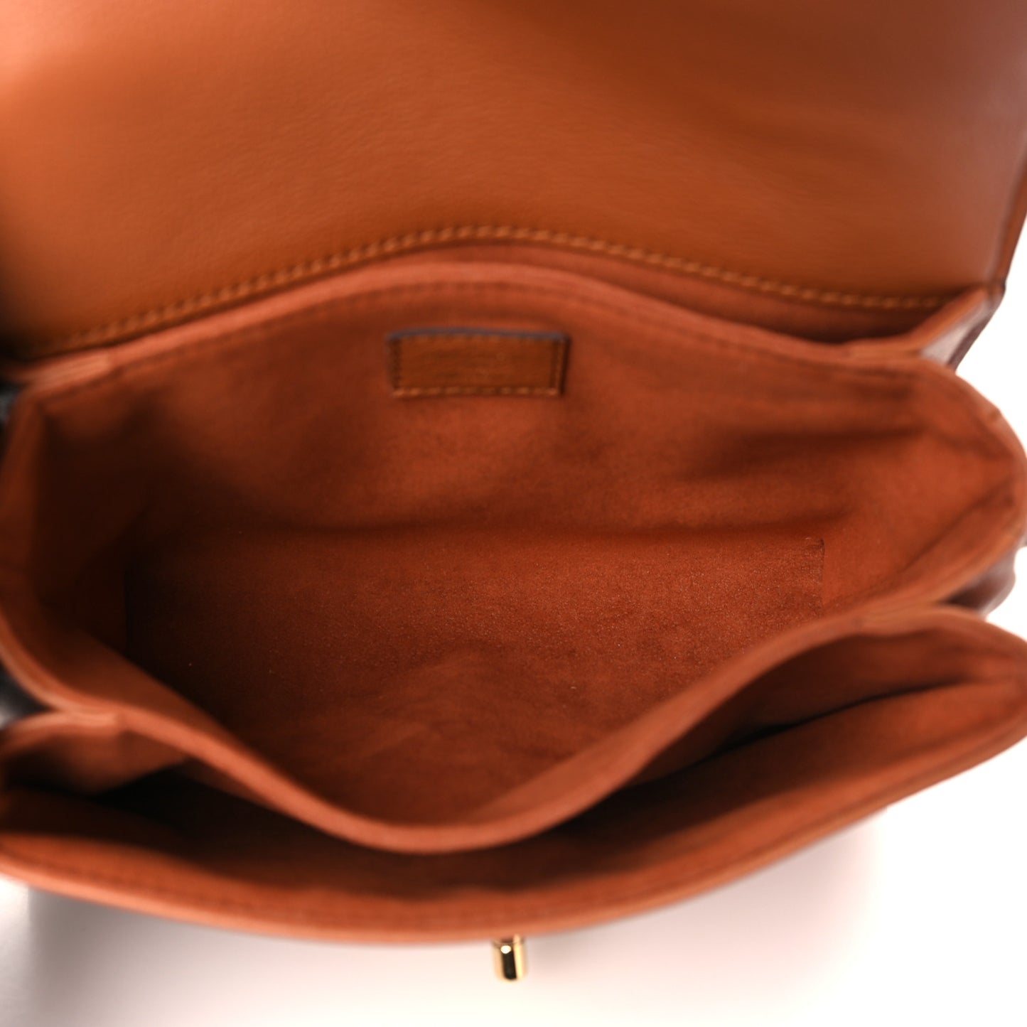 Grained Calfskin Lockme Oxford Cognac