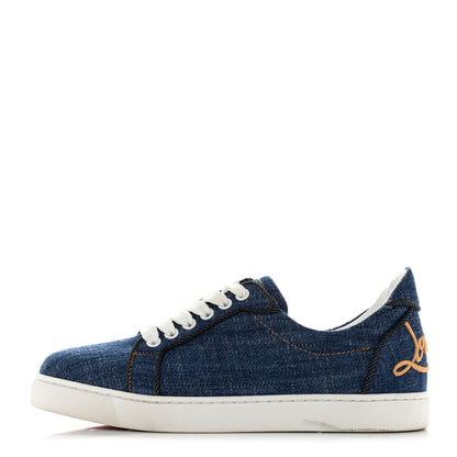 Christian Louboutin Miss Denim Elo Loubi Orlato Flat Sneakers 38.5 Denim 1 of 9