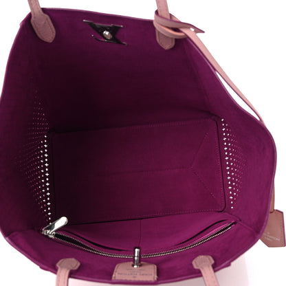 Louis Vuitton Calfskin Perforated Lockme Cabas Rose Poudre Creme 5 of 10