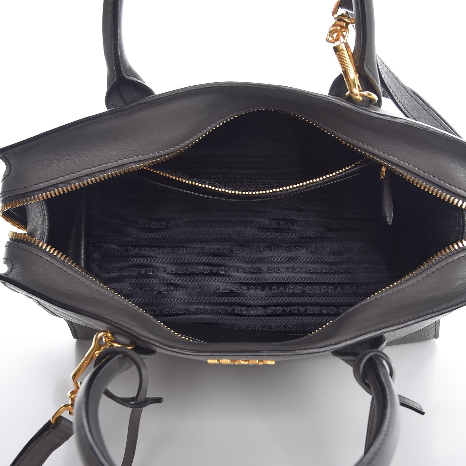 Prada Saffiano City Calf Medium Esplanade Tote Mercurio 6 of 8