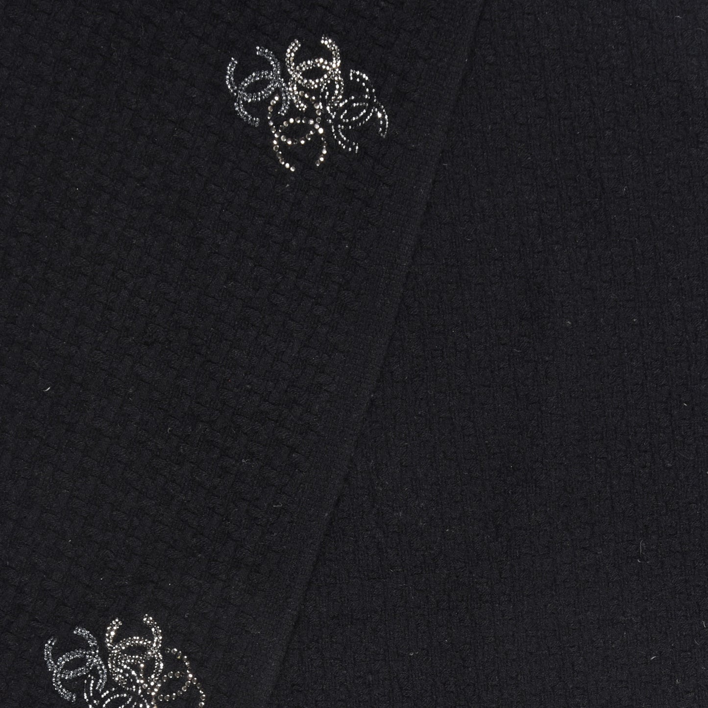 Cashmere Crystal Logo Scarf Black