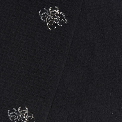 Chanel Cashmere Crystal Logo Scarf Black 3 of 4