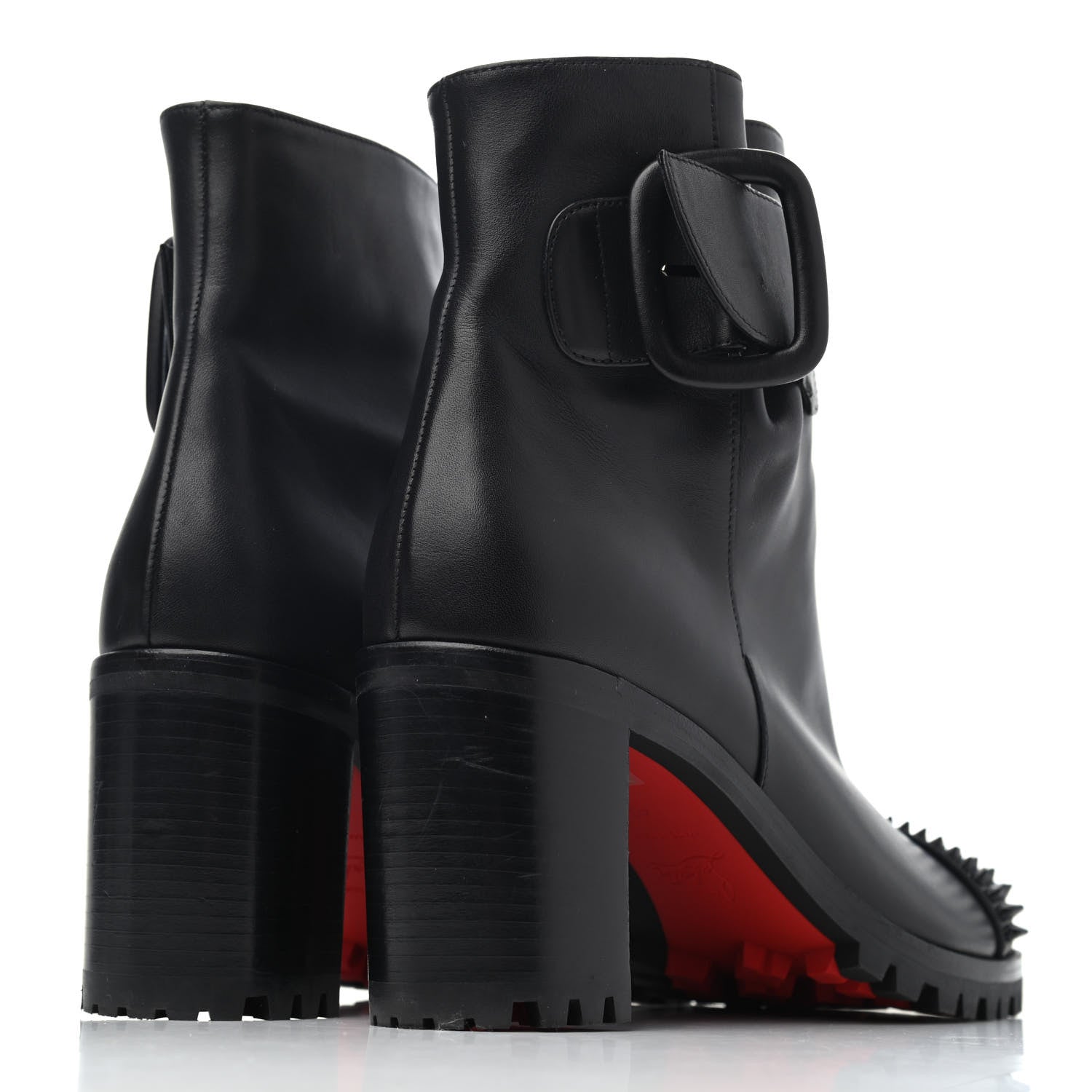 Christian Louboutin Calfskin Spikes Olivia 70 Snow Boots 40 Black 3 of 4