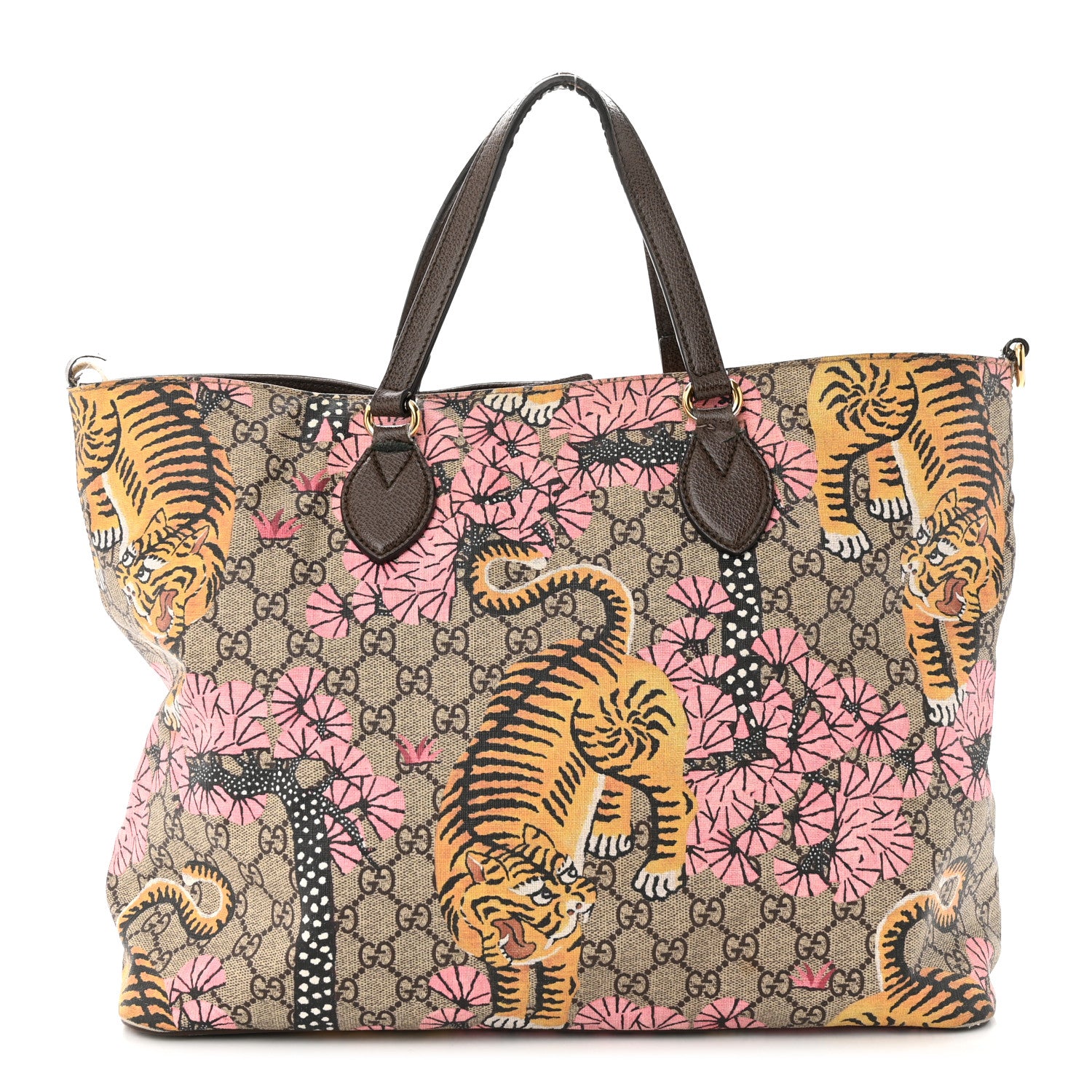 Gucci Soft GG Supreme Monogram Bengal Medium Crossbody Tote Beige Pink 1 of 20