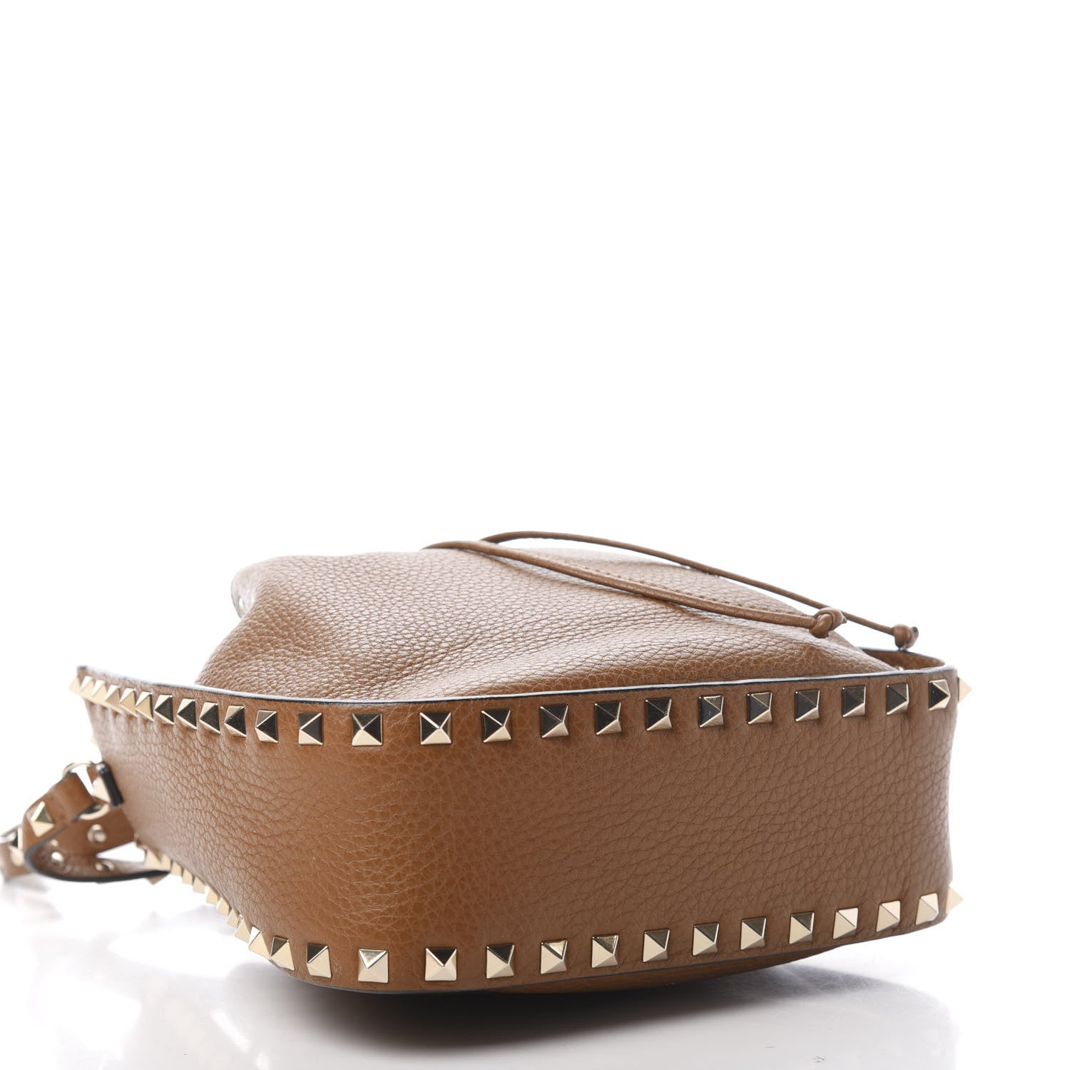 Valentino Garavani Grained Calfskin Rockstud Bucket Bag Bright Cognac 4 of 10