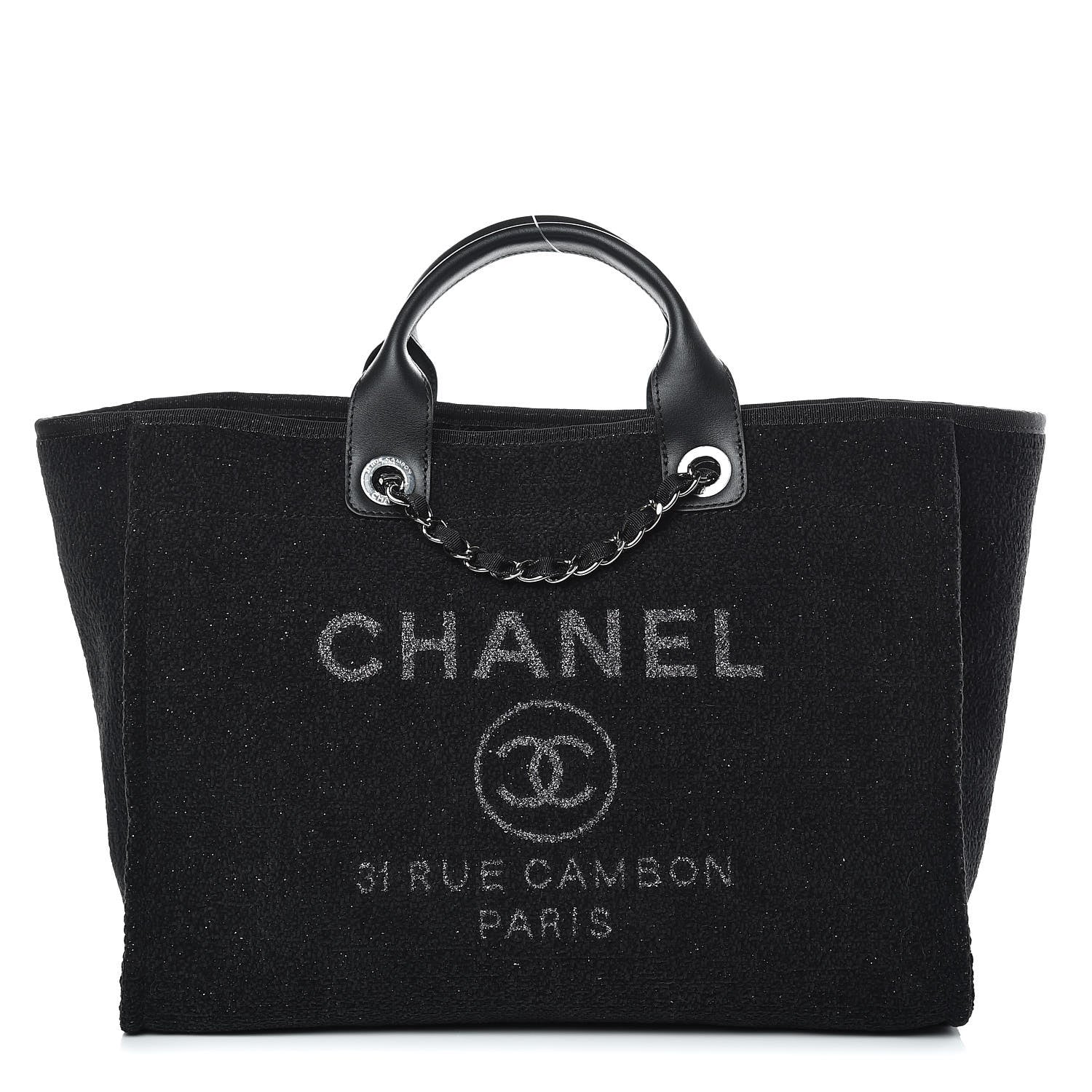 Chanel Lurex Boucle Medium Deauville Tote Black 1 of 9