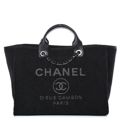 Chanel Lurex Boucle Medium Deauville Tote Black 1 of 9