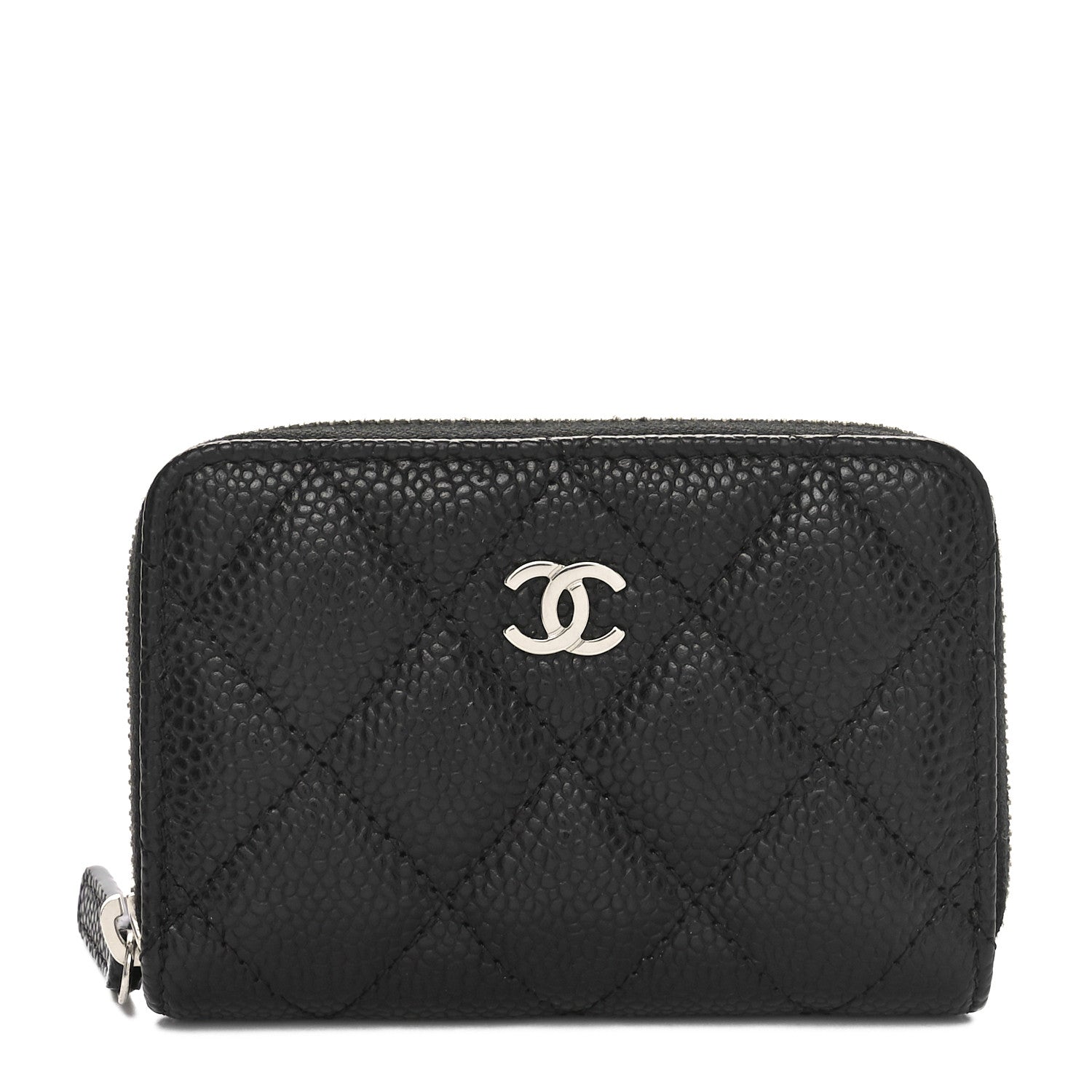Chanel Caviar Quilted Zip Coin Purse Black 1 of 9