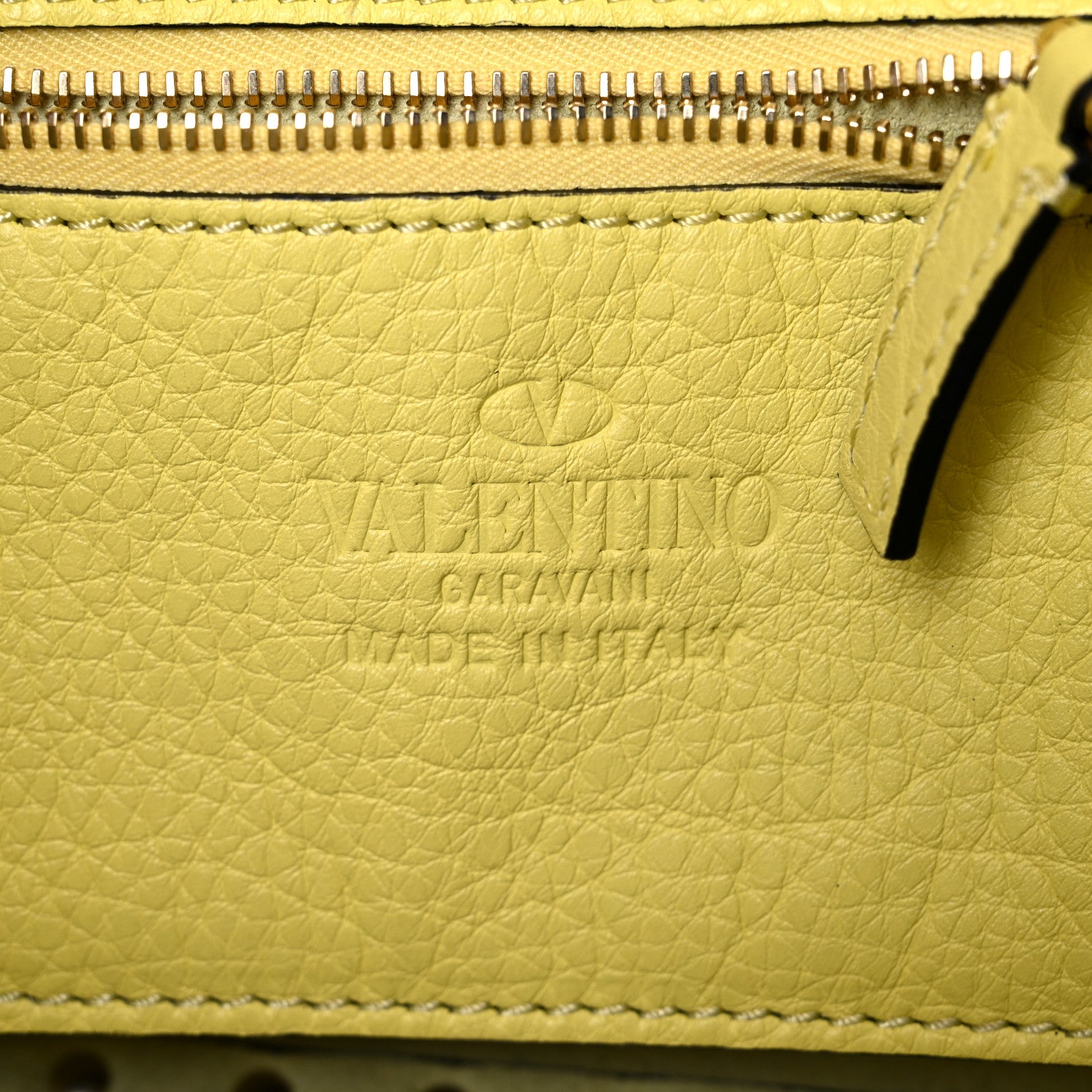 Valentino Garavani Pebbled Calfskin Mini Rockstud Tote Jonquill 6 of 14