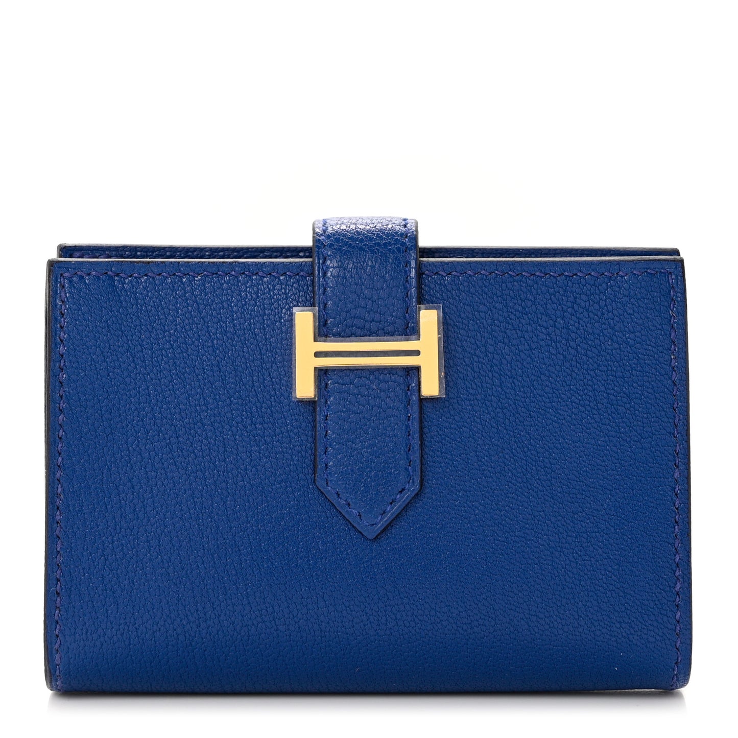 Chevre Mysore Bearn Card Holder Wallet Bleu Royal