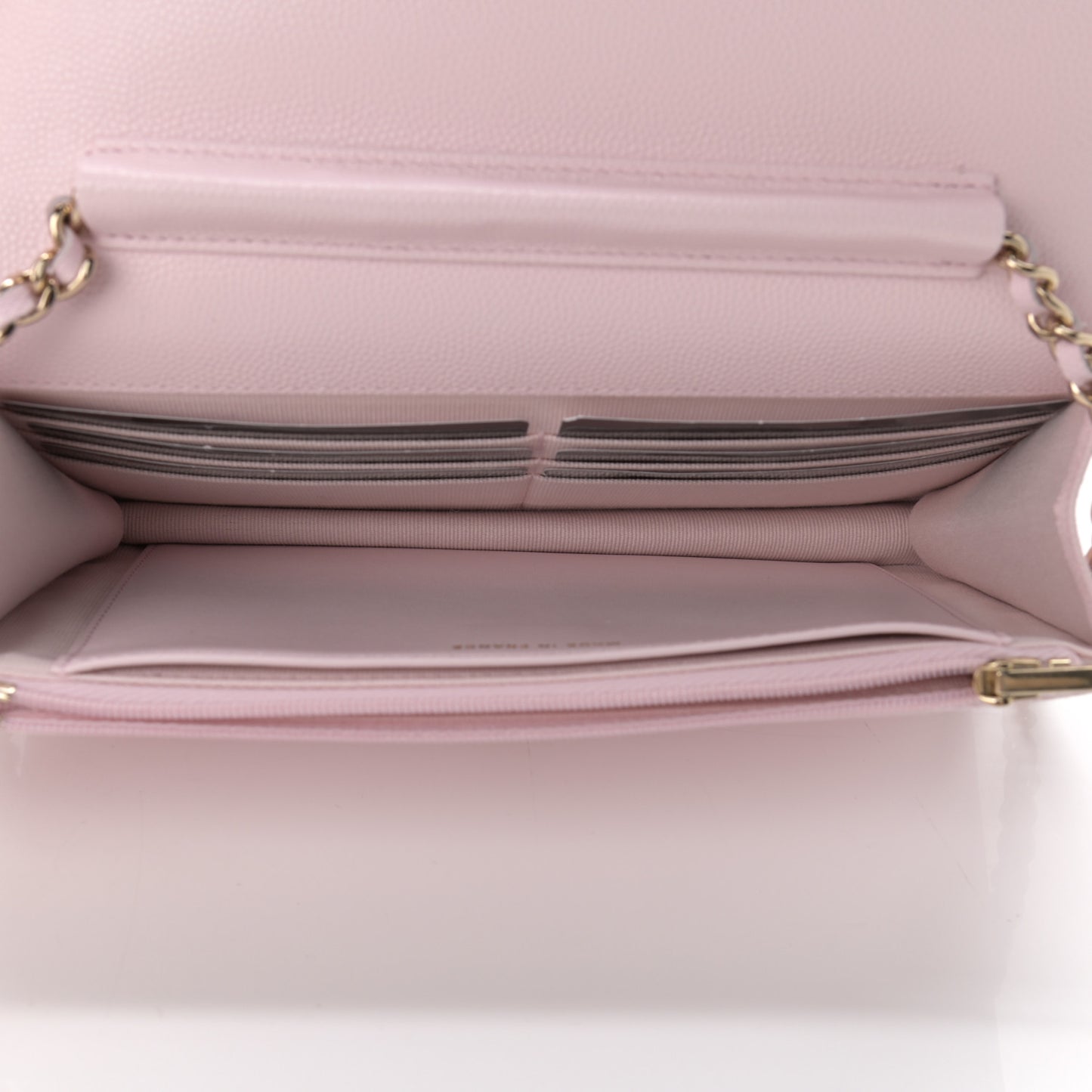 Caviar Quilted Wallet On Chain WOC Light Pink