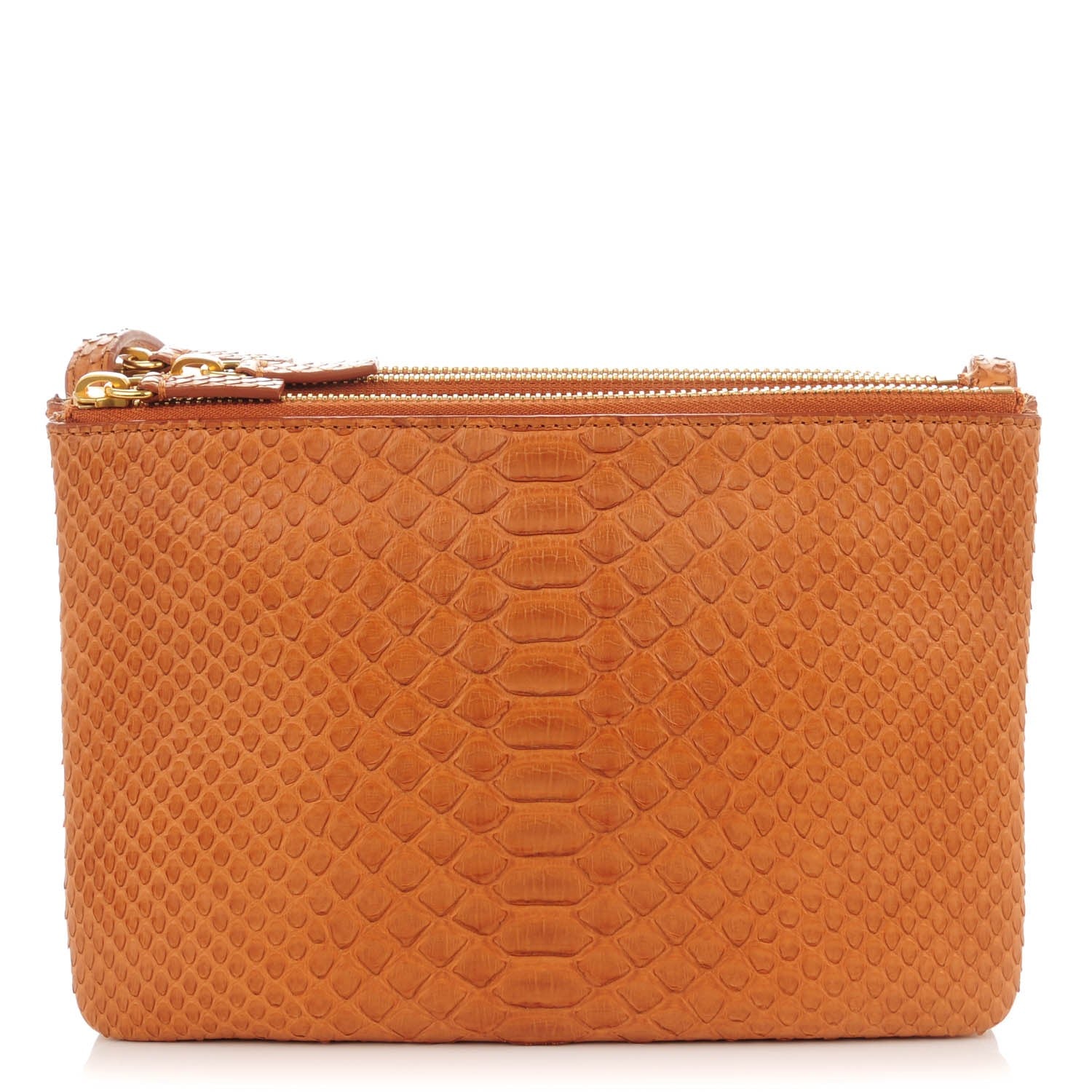 Celine Python Small Trio Crossbody Bag Tan 1 of 8