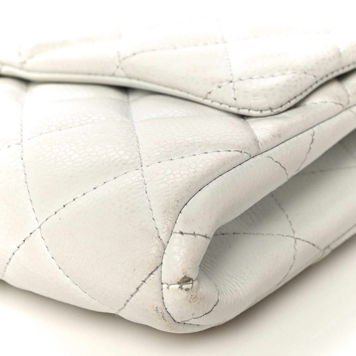 Chanel Caviar Quilted Clutch With Chain Flap White 10 of 21