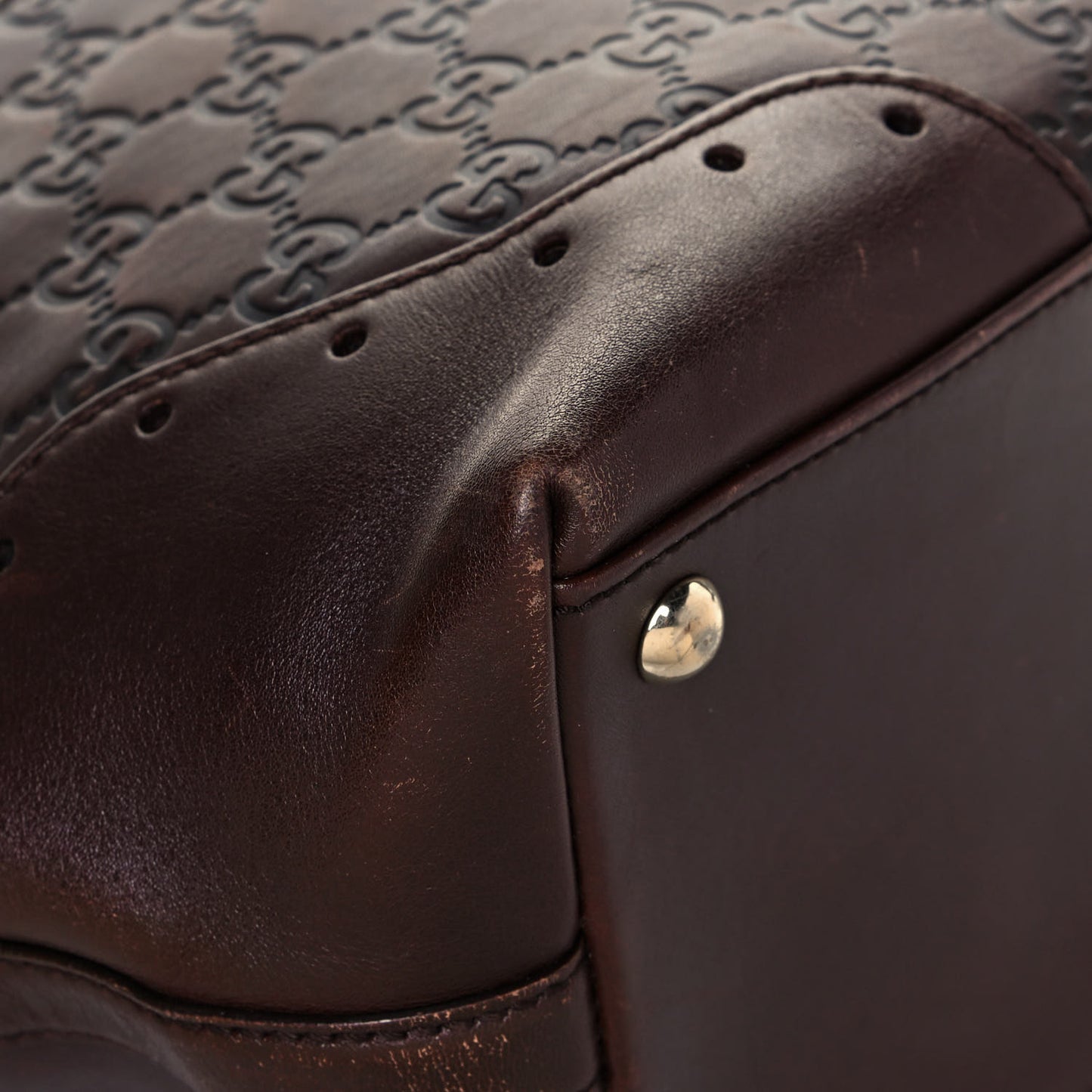 Guccissima Large Punch Tote Chocolate Brown
