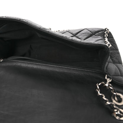 Chanel Crumpled Calfskin Quilted Large Chain Around Flap Black 5 of 15