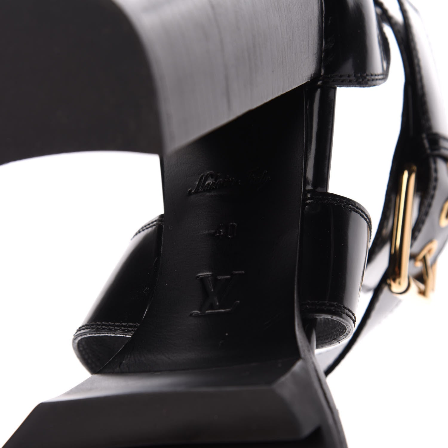 Louis Vuitton Glazed Calfskin Monogram Star Trail Sandals 40 Black 7 of 9