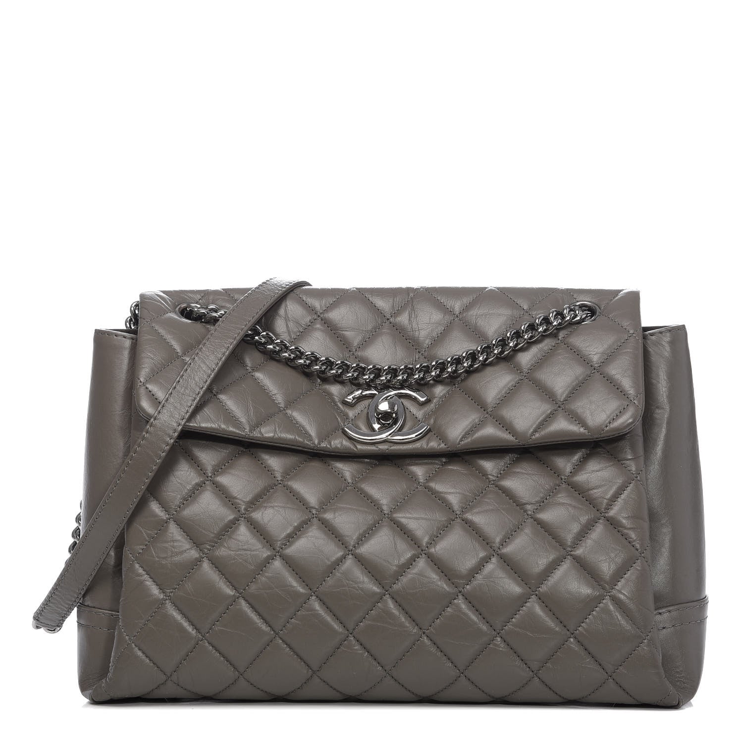 Chanel Aged Calfskin Medium Lady Pearly Flap Grey 1 of 10