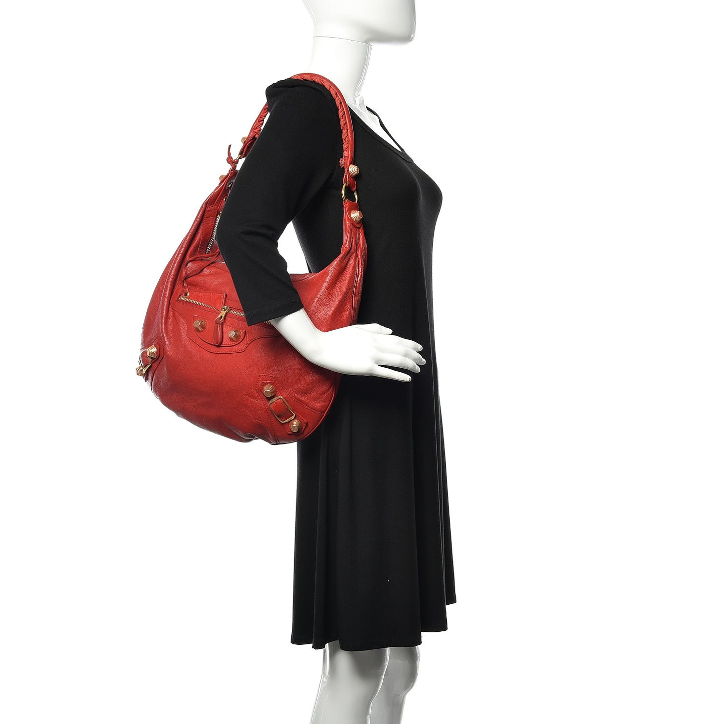 Chevre Giant 21 Gold Hardware Hobo Rouge Vermillon