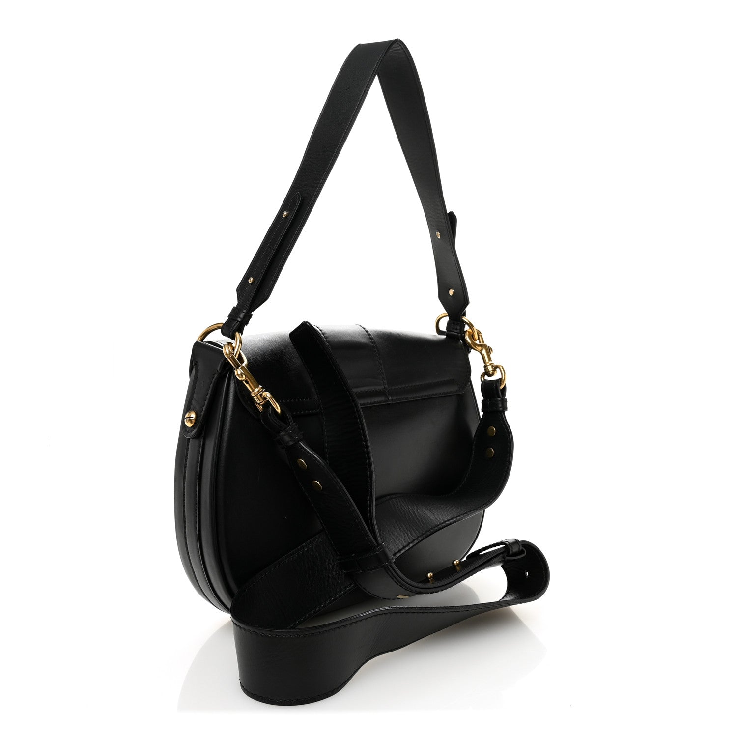 Christian Dior Calfskin D Fence Saddle Bag Black 3 of 10